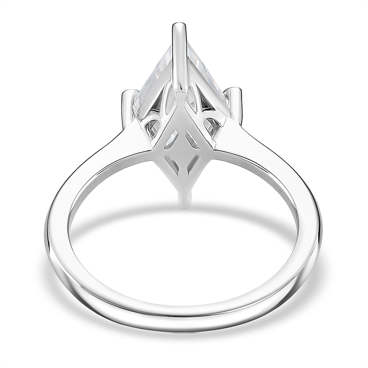 Moissanite Ring in Rhodium Overlay Sterling Silver 2.40 Ct.