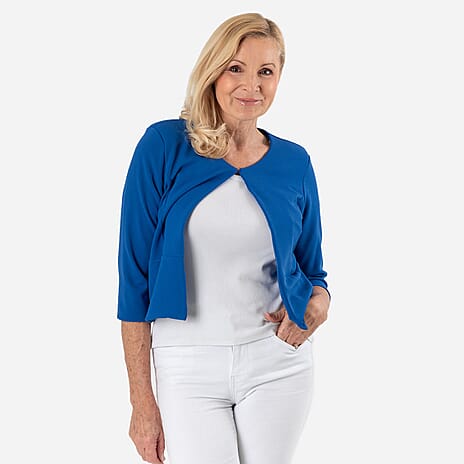 Anonymous Crepe Bolero (Size 12) - Royal Blue