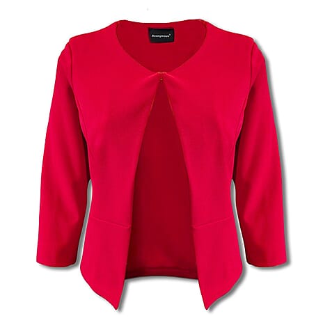 Anonymous Crepe Bolero (Size 16) - Red