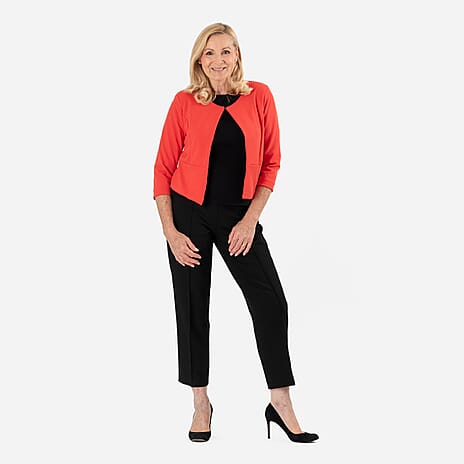Anonymous Crepe Bolero (Size 16) - Coral