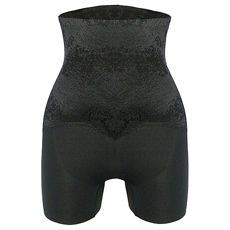 Laser Cut Leg Boxer with Pare Lace Covered (Size L) - Black