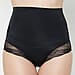Womens Black High-Waisted Control Briefs with Lace Trim & Medium Control