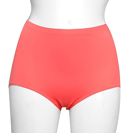 Smooth Laser Cut Full Breif Underwear (Size - XL) - Sugar Coral