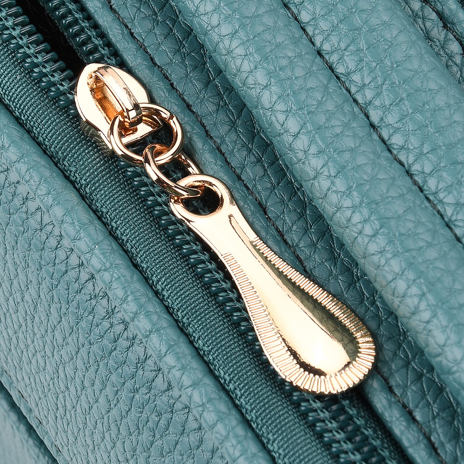 Boxy Shape Crossbody Bag with Top Handle - Teal