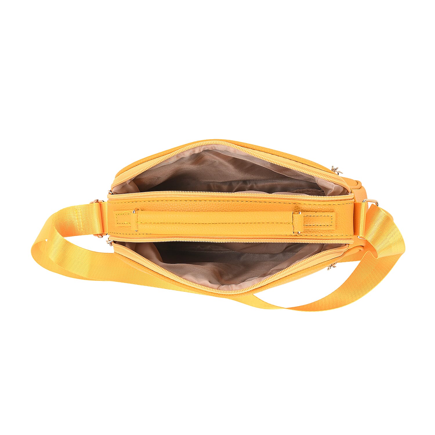 Boxy Shape Crossbody Bag with Top Handle - Yellow
