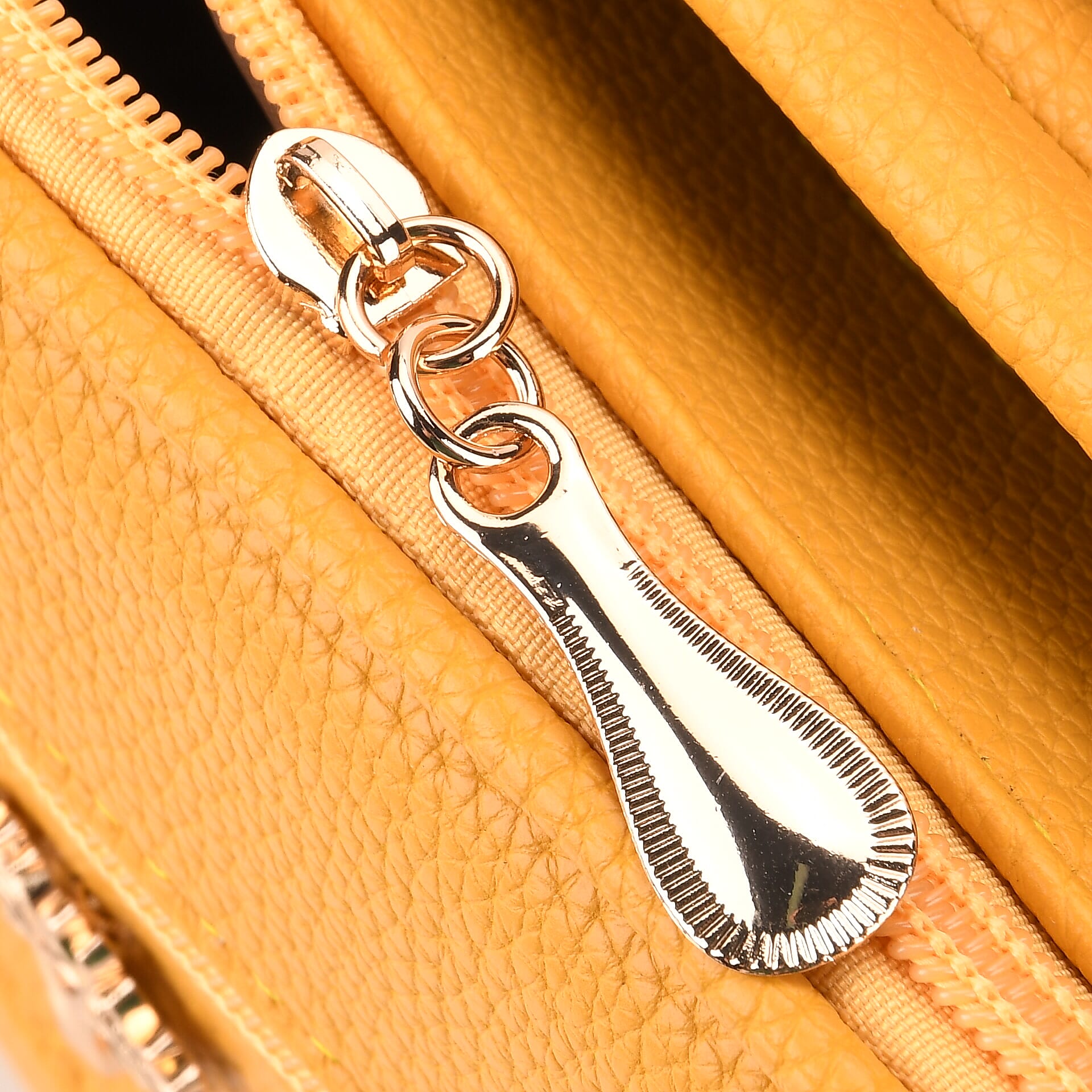 Boxy Shape Crossbody Bag with Top Handle - Yellow