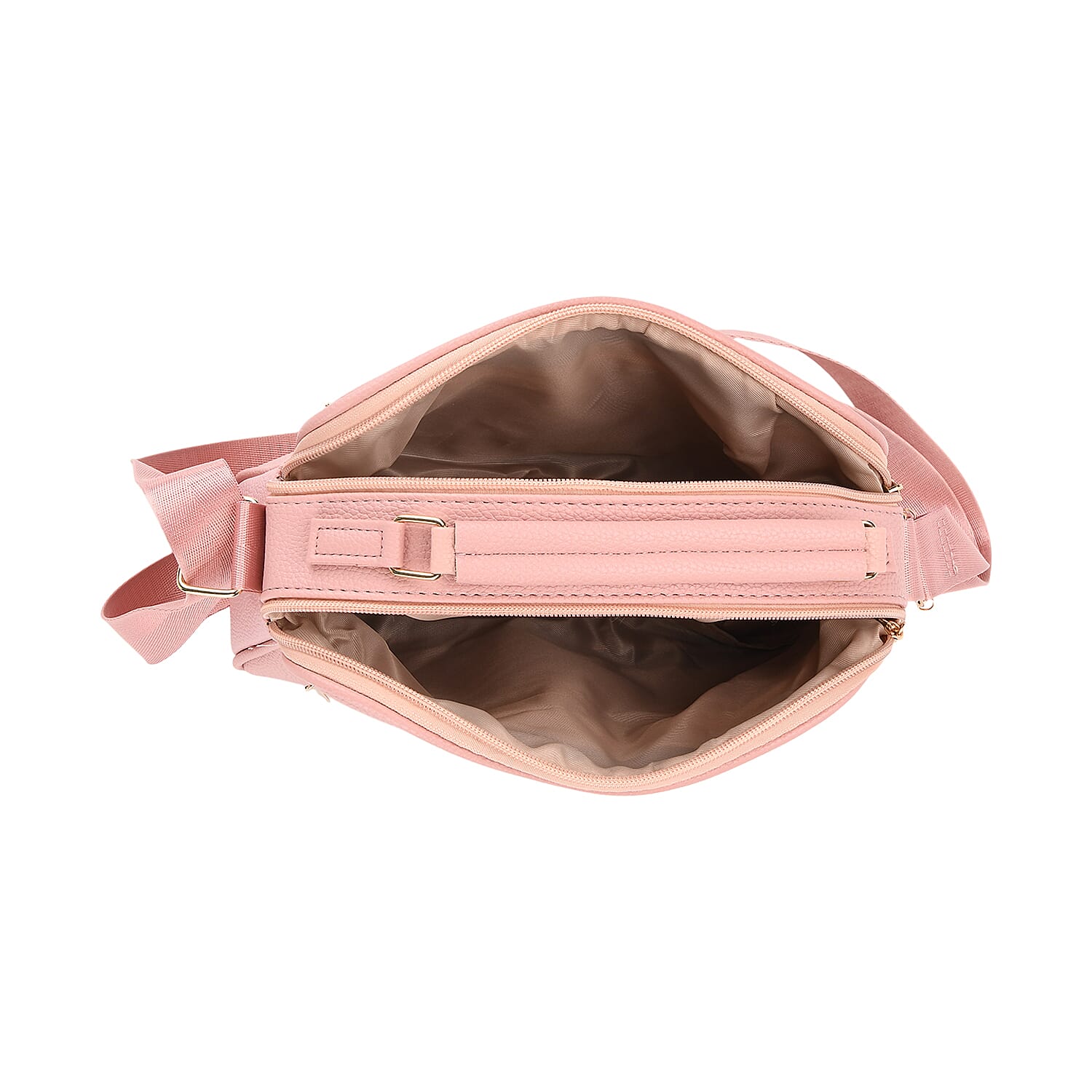 New Collection- Boxy Shape Crossbody Bag with Top Handle - Pink