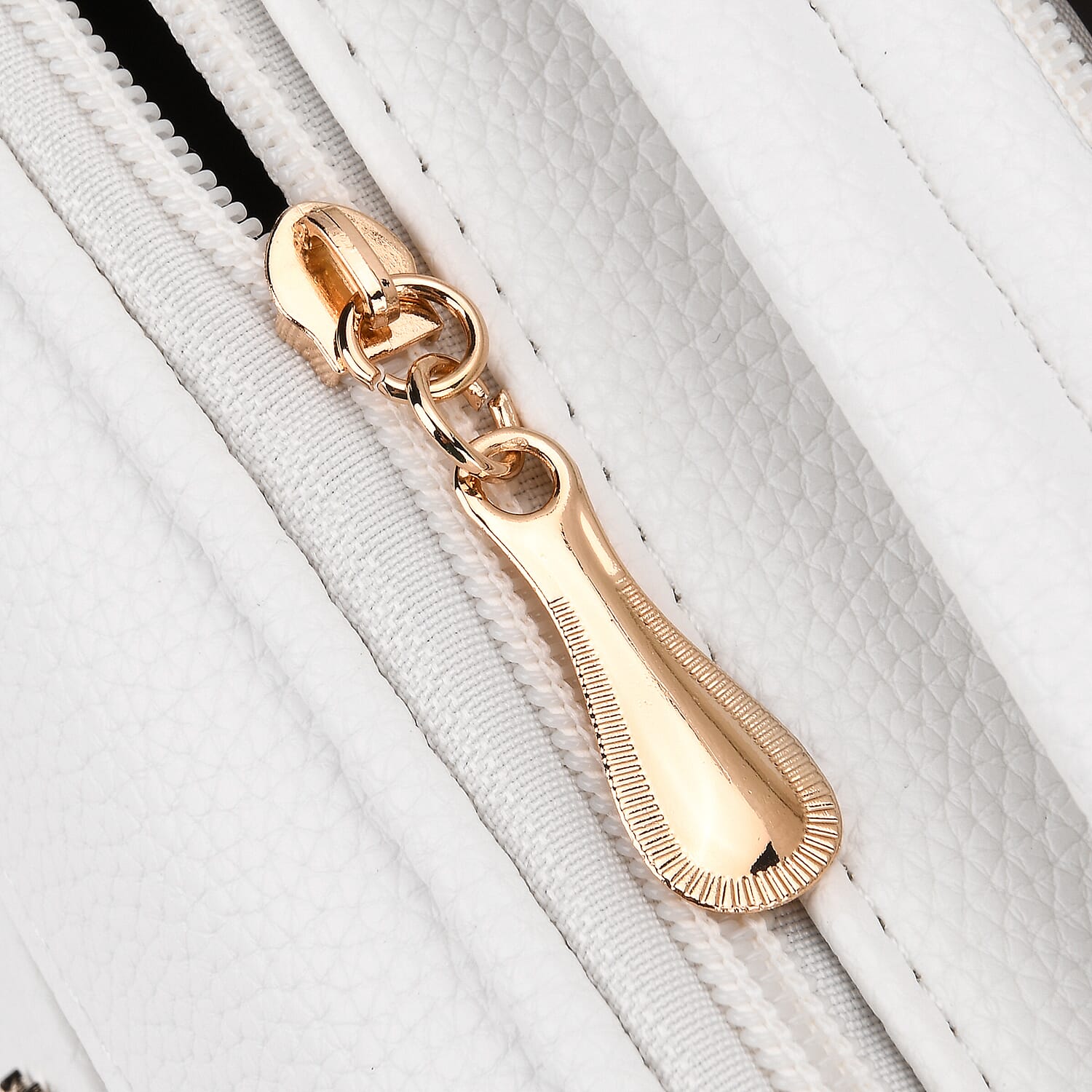 Boxy Shape Crossbody Bag with Top Handle - White