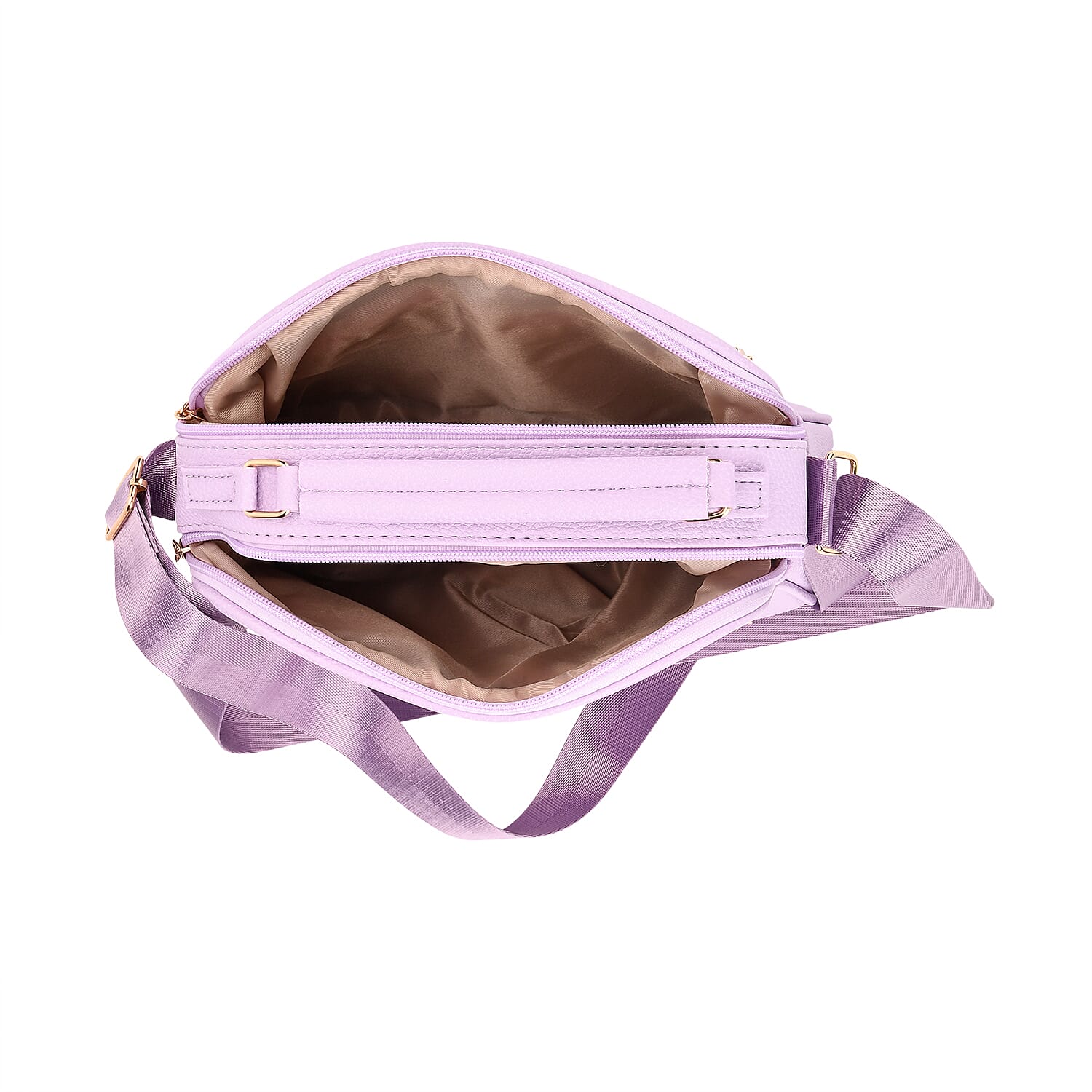 Boxy Shape Crossbody Bag with Top Handle - Purple