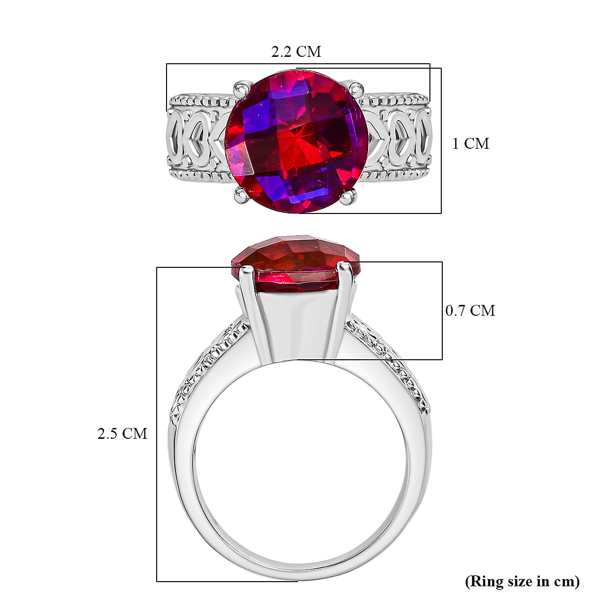Volcanic Triplet Quartz Solitaire Ring 3.80 Ct. Volcanic Triplet Quartz Solitaire Ring 3.80 Ct.