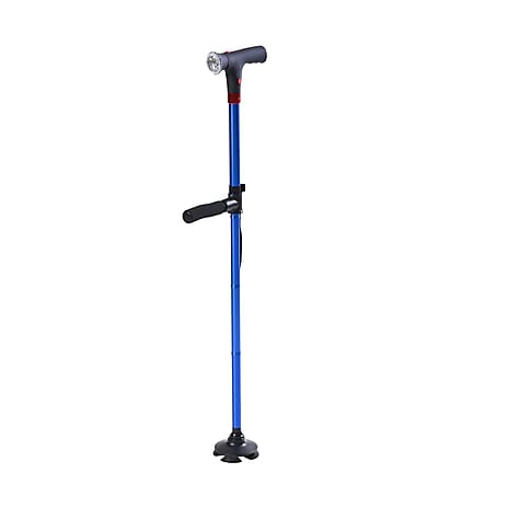 Bliss-Beyond Smart Easy Up Dual-Handle Walking Cane - Adjustable Support with LED Light - SOS Alarm - Blue