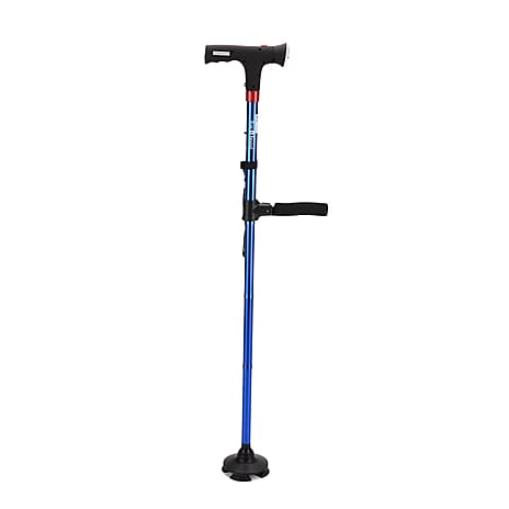 Bliss-Beyond Smart Easy Up Dual-Handle Walking Cane - Adjustable Support with LED Light - SOS Alarm - Blue