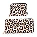 Set of 2- Leopard Print Zip-Around Wallet & Clutch