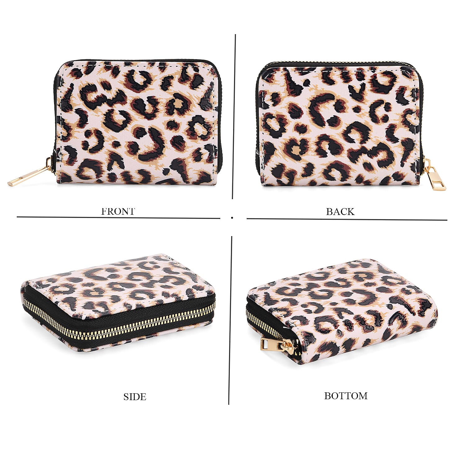 Set of 2- Leopard Print Zip-Around Wallet & Clutch Set of 2- Leopard Print Zip-Around Wallet & Clutch
