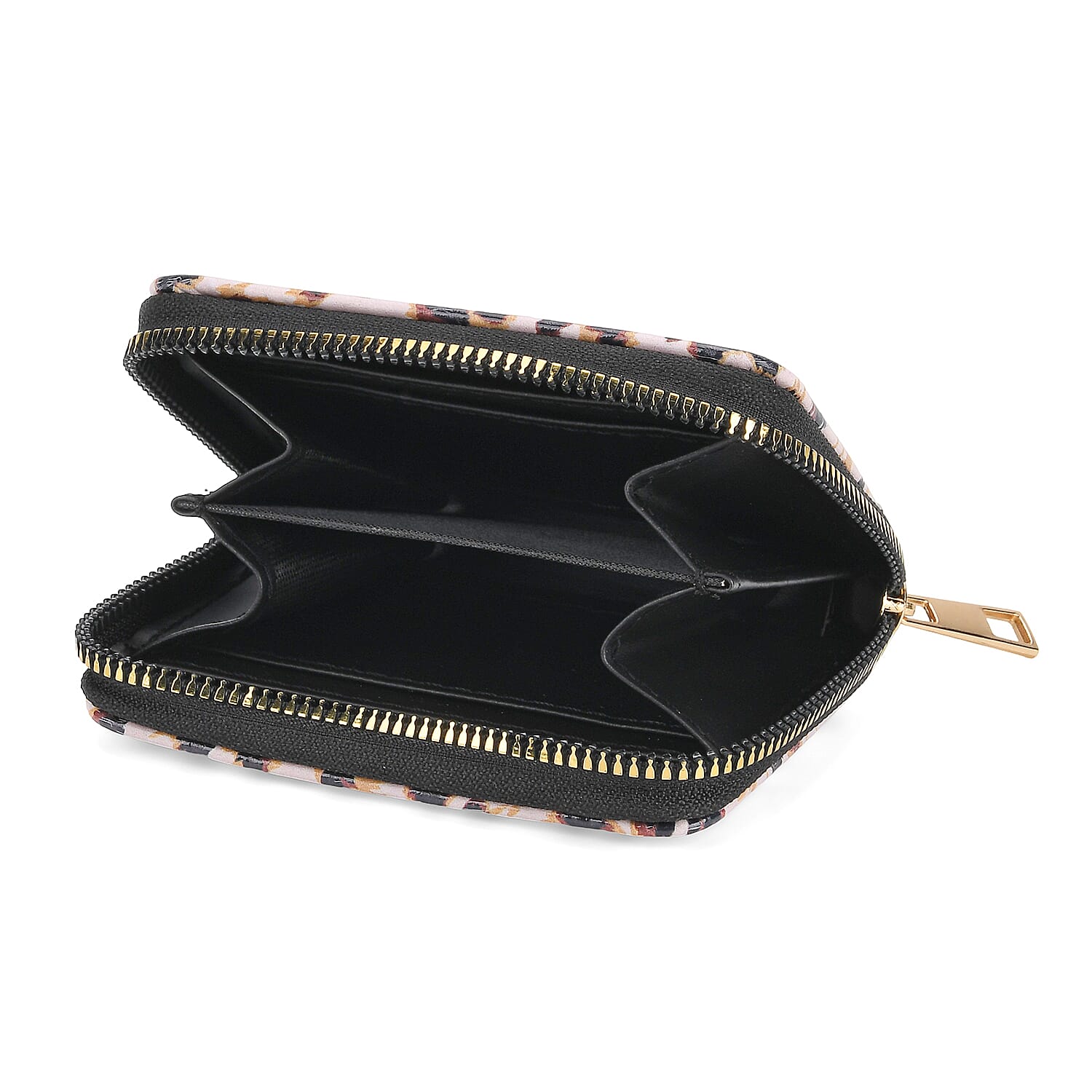 Set of 2: Leopard Print Zip-Around Wallet and Clutch