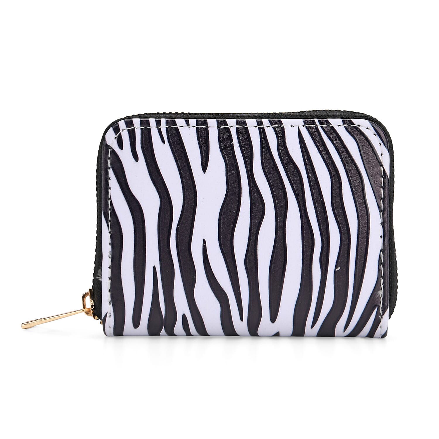 Set of 2- Zebra Print Zip-Around Wallet & Clutch - Black & White Set of 2- Zebra Print Zip-Around Wallet & Clutch - Black & White
