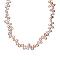 220 Ct. Multi Colour Fresh Water Pearl Necklace with Lobster Clasp in 18K Vermeil Yellow Gold Plated Sterling Silver, 20 Inch with Ext.