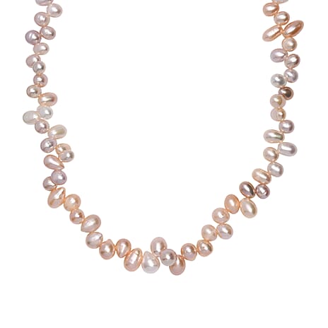 Tucson Finds - Natural AAA Multi Color Fresh Water Pearl Necklace (Size - 20 with Ext) with Lobster Clasp in 18K Vermeil Yellow Gold Plated Sterling Silver