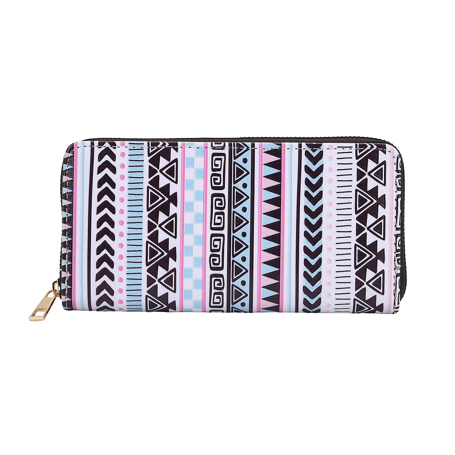 Set of 2- Geometric Print Zip-Around Wallet & Purse