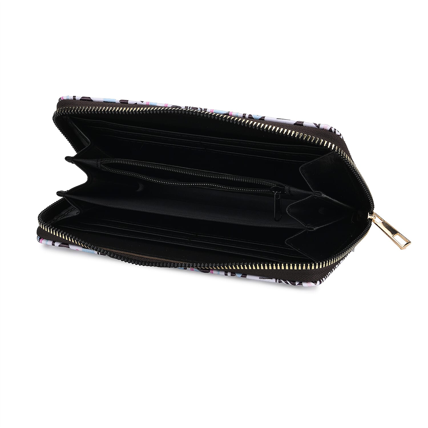 Set of 2- Geometric Print Zip-Around Wallet & Purse