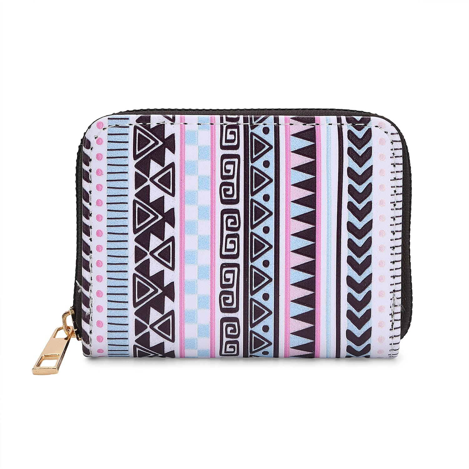 Set of 2- Geometric Print Zip-Around Wallet & Purse