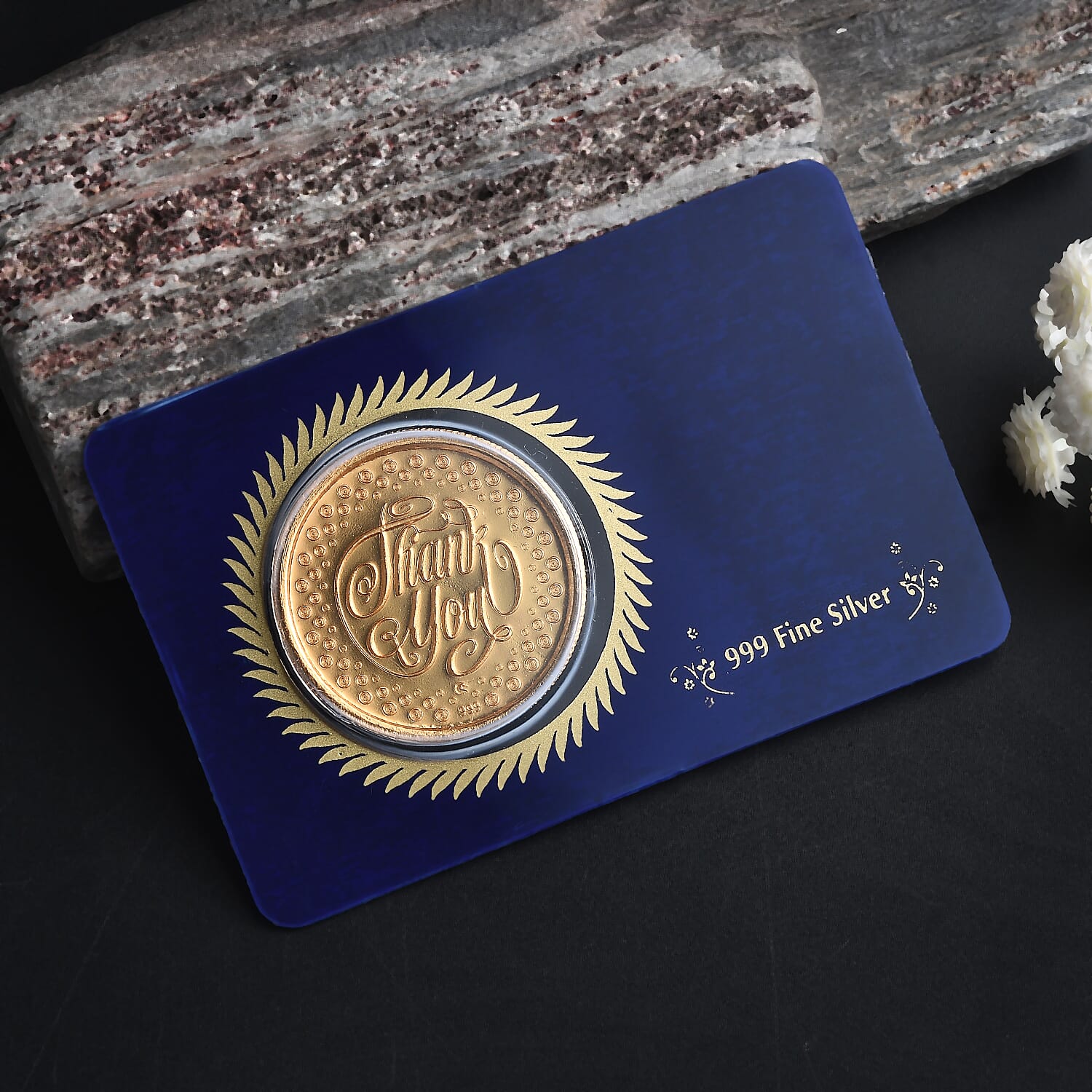 999 Fine Silver Maple Leaf Coin in Yellow Gold Plating, Silver Wt. 10.00 Gms.