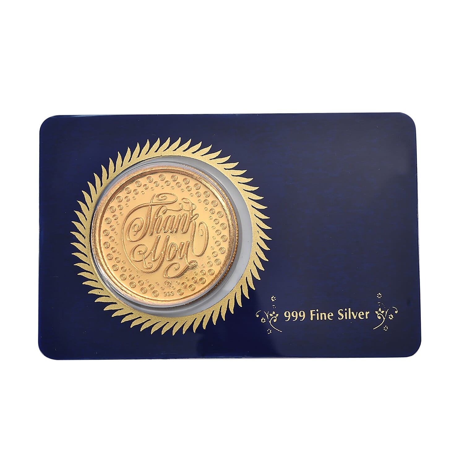 999 Fine Silver Maple Leaf Coin in Yellow Gold Plating, Silver Wt. 10.00 Gms.