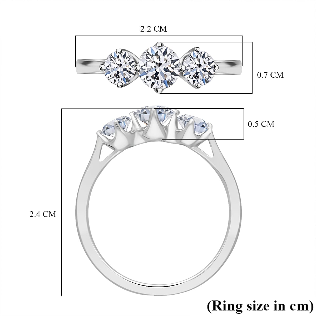 Luxuriant 9K White Gold Lab Grown Diamond (VS-E-F) Ring 1 Ct.