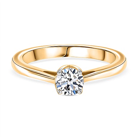 Luxuriant Diamond Lab Grown Diamond (VS-EF) Ring in Vermeil Yellow Gold Plating Sterling Silver 0.50 Ct.