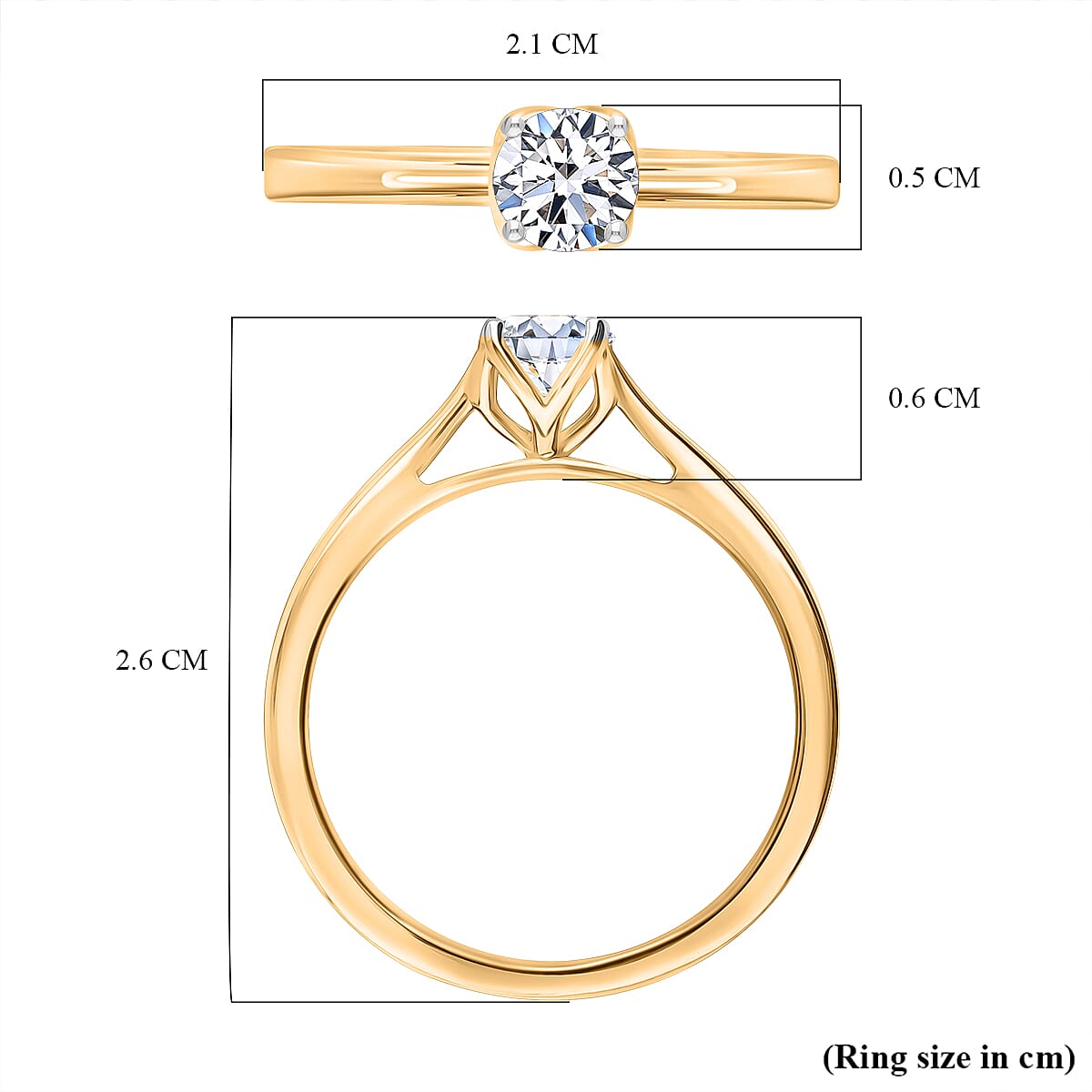 Luxuriant Diamond Lab Grown Diamond Ring in Vermeil Yellow Gold Plated Sterling Silver 0.50 Ct. Luxuriant Diamond Lab Grown Diamond Ring in Vermeil Yellow Gold Plated Sterling Silver 0.50 Ct.