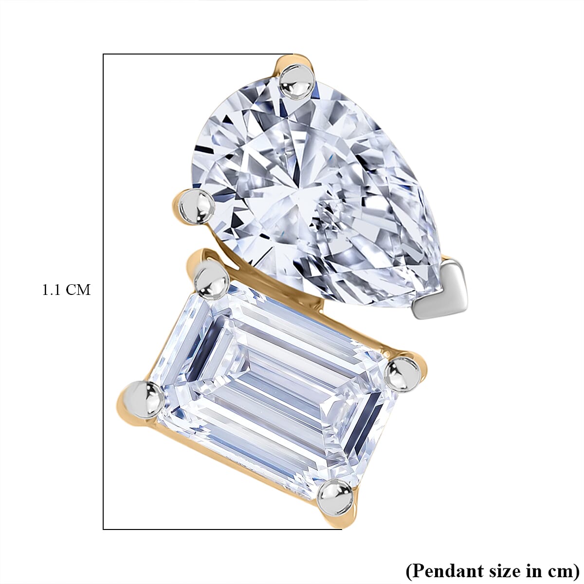 Luxuriant Diamond 9K Yellow Gold SGL Certified Pear & Emerald Cut Lab Grown Diamond (VS-E-F) Pendant 1.00 Ct. Luxuriant Diamond 9K Yellow Gold SGL Certified Pear & Emerald Cut Lab Grown Diamond (VS-E-F) Pendant 1.00 Ct.