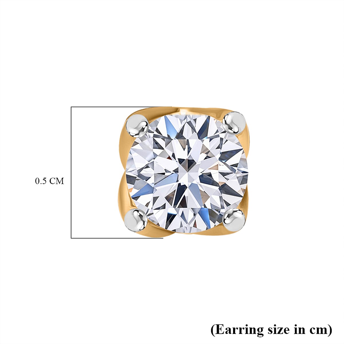 Luxuriant Diamond Lab Grown Diamond Earring with Push Back in Vermeil Yellow Gold Plated Sterling Silver 0.50 Ct. Luxuriant Diamond Lab Grown Diamond Earring with Push Back in Vermeil Yellow Gold Plated Sterling Silver 0.50 Ct.