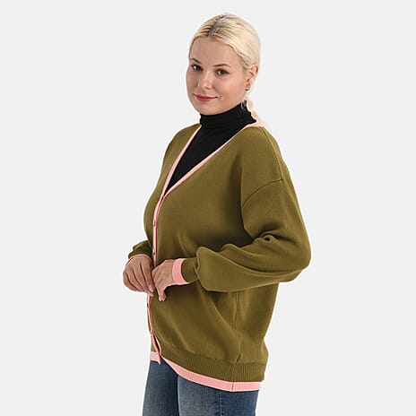 & Maisi Patterned Cardigan (Size - Large) - Green & Black