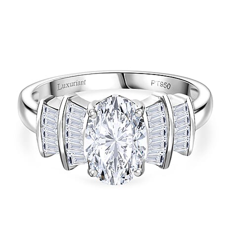 First Time Ever - Luxuriant Diamond 950 Platinum IGI Certified (VS-E-F) Lab Grown Diamond Ballerina Ring 1.86 Ct, Platinum Wt. 4.52 Gms.