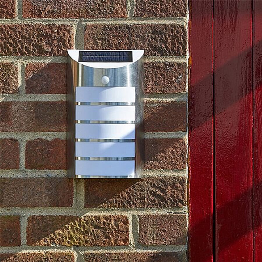 Solar LED Outdoor Wall Light with Motion Sensor – Warm White Security Ligh