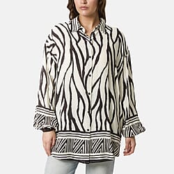 Statement Zebra Print Button-Down Top