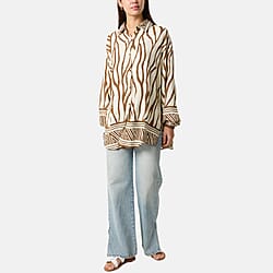 Statement Zebra Print Button-Down Top