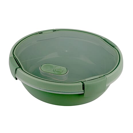 Curver Smart 1.0L Round Lunch Kit with Cutlery - Green