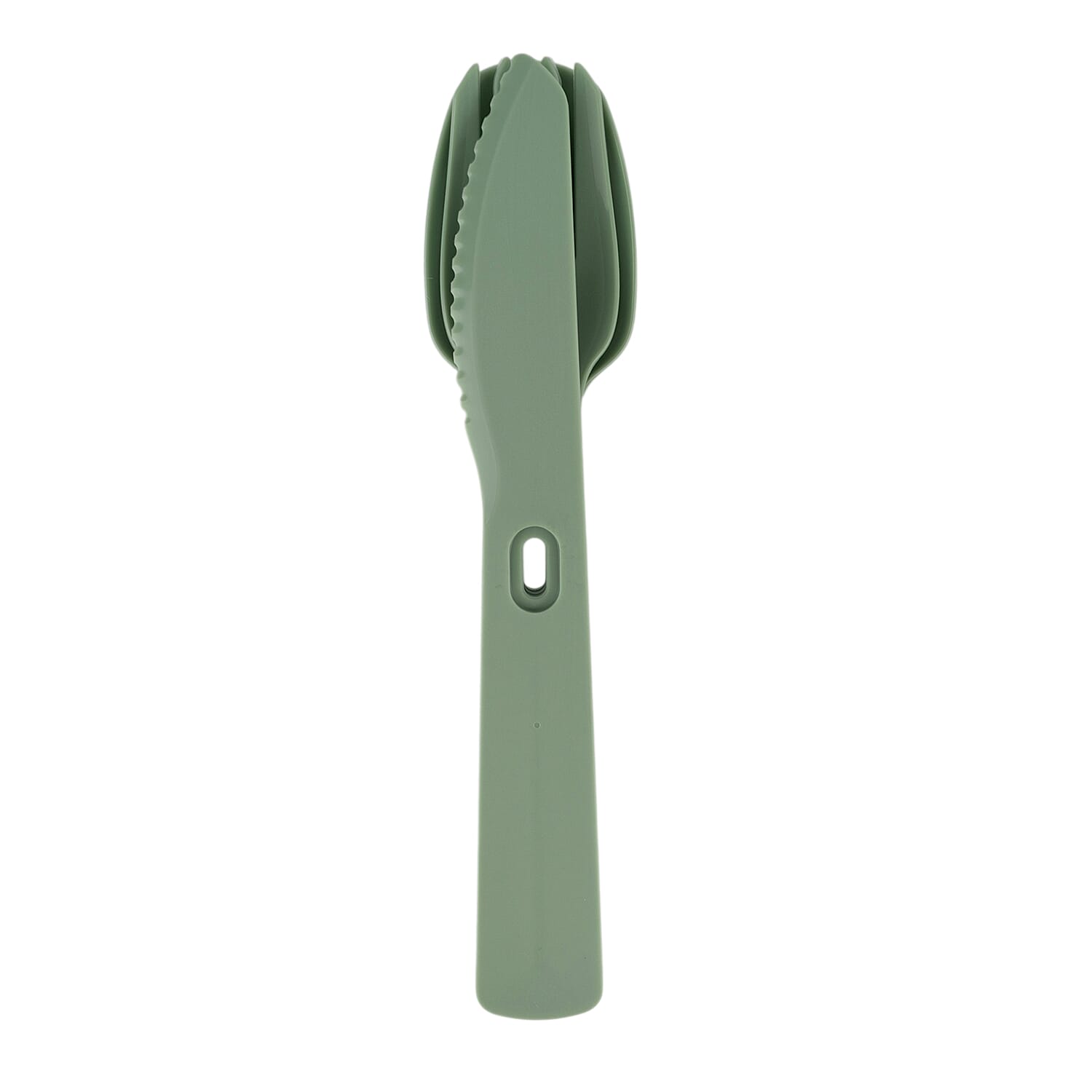 Curver Smart 1.0L Round Lunch Kit with Cutlery - Green