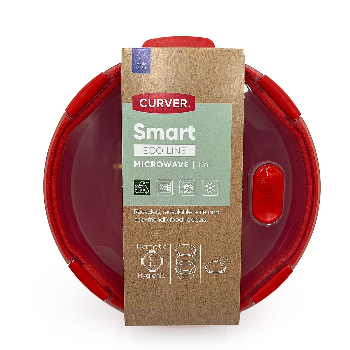 Curver Smart 1.6L Round Microwave Steamer - Red