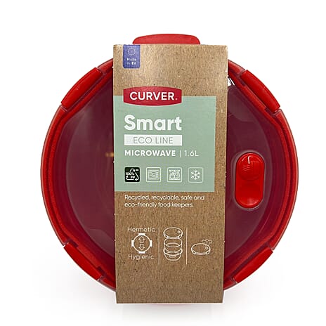 Curver Smart 1.6L Round Microwave Steamer - Red