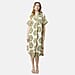 QED Floral Print & Gold Detail Loose Fit Collared Viscose Shirt Dress (One Size) - Khaki