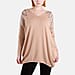 QED Embellished Shoulder V-Neck Jumper (One Size) - Camel