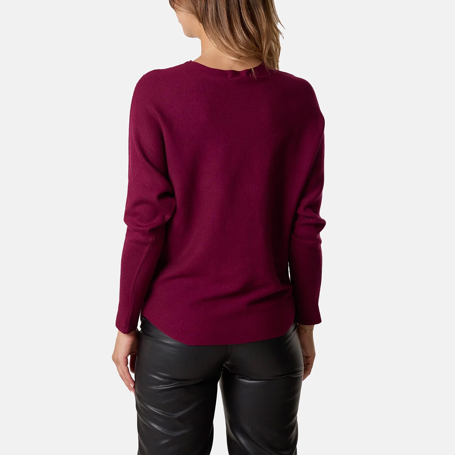 QED Zig Zag Embellished Jumper (One Size, M-L) - Plum