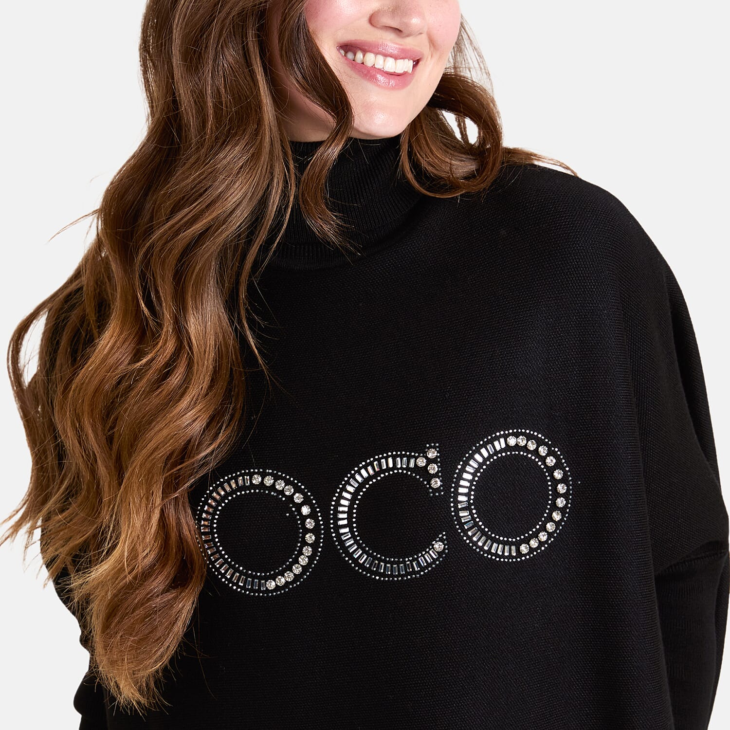 QED High Neck Coco Jumper (Size 10-22) - Black