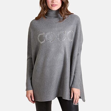 QED High Neck Coco Jumper (Size 10-22) - Grey