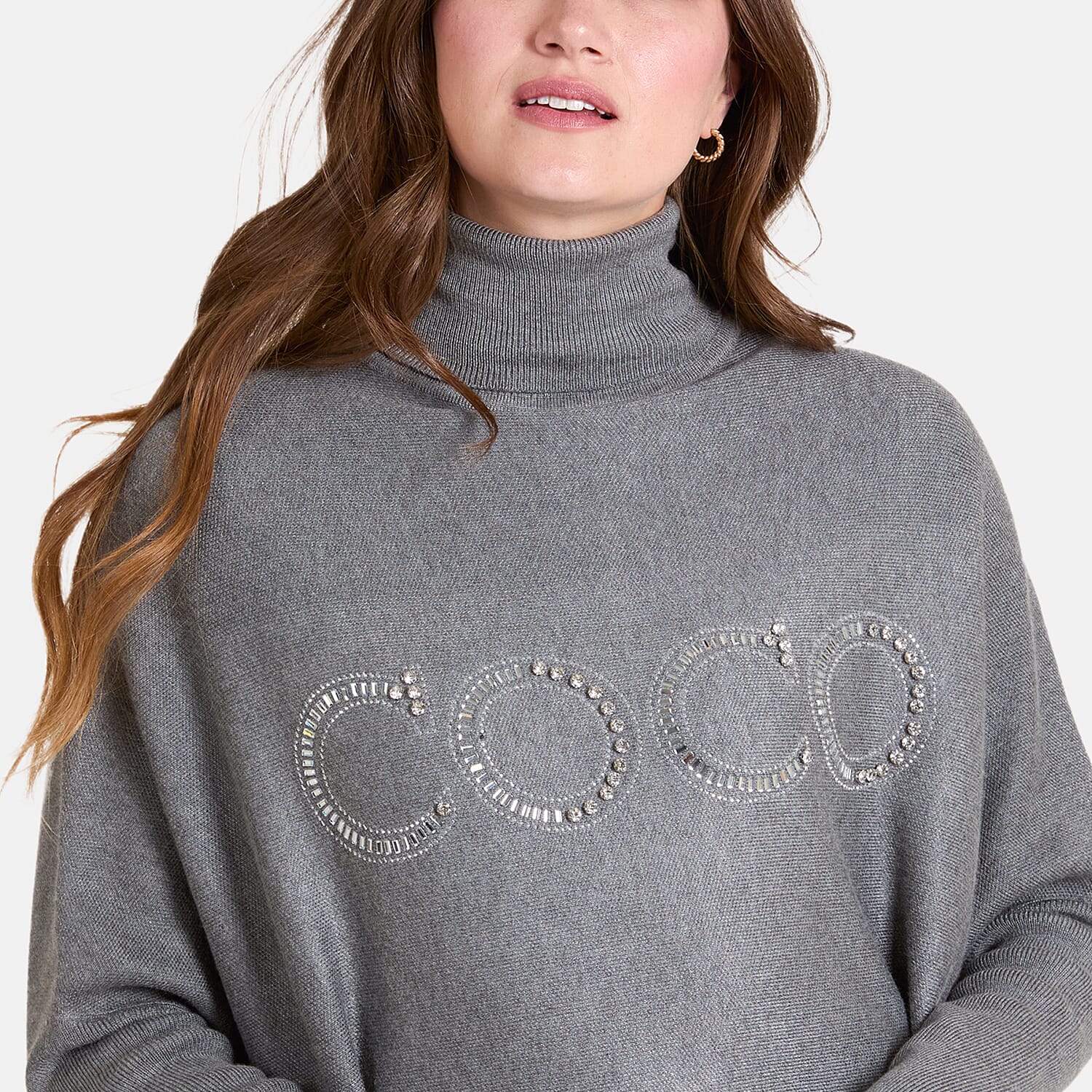 QED High Neck Coco Jumper (Size 10-22) - Grey