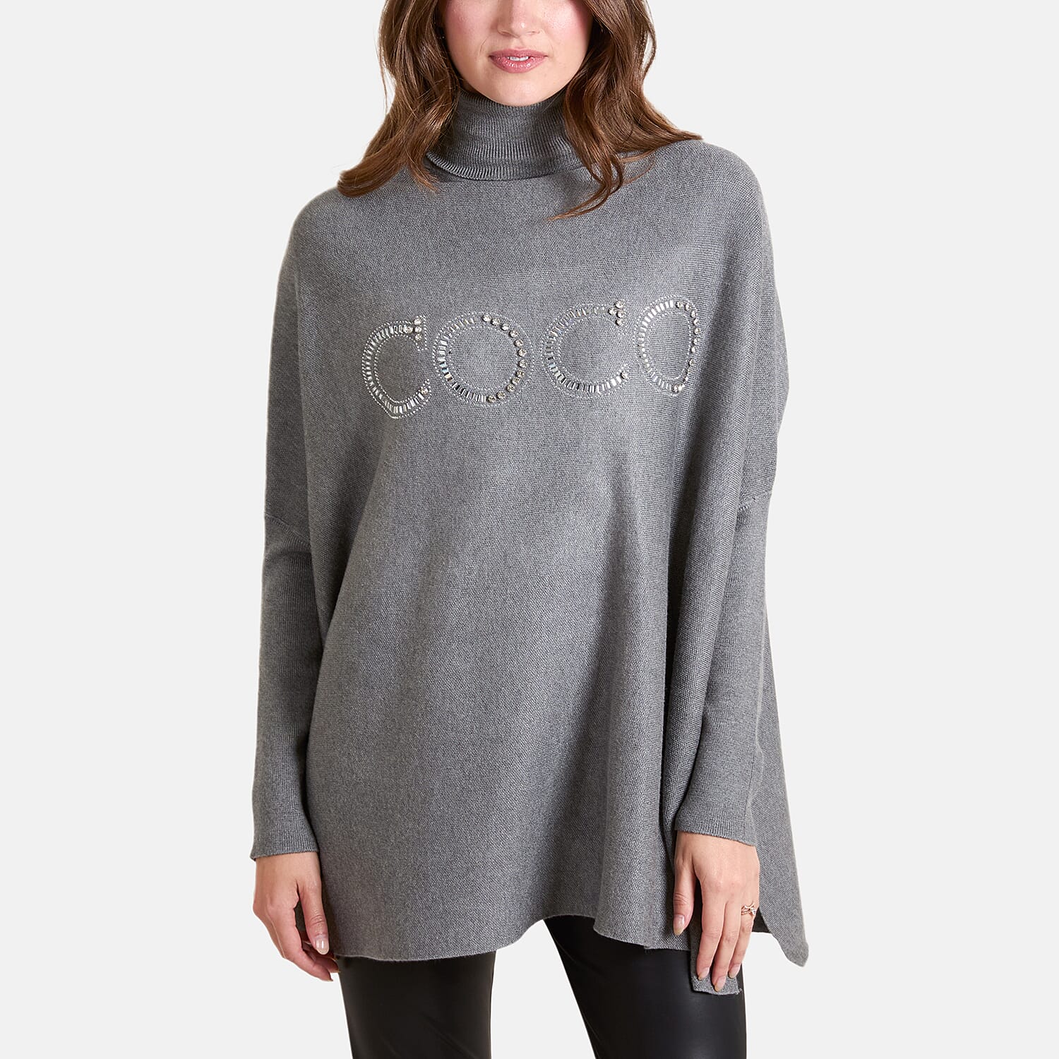QED High Neck Coco Jumper (Size 10-22) - Grey