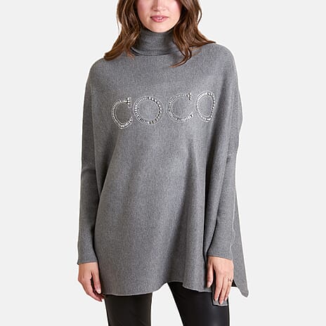 QED High Neck Coco Jumper (Size 10-22) - Grey