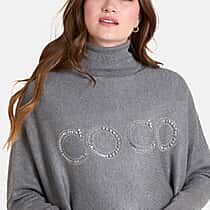 QED High Neck Coco Jumper (Size 10-22) - Grey